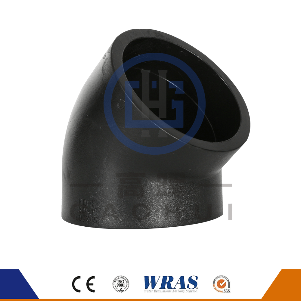 HDPE -pistorasian fuusio 45 ° Kyynärpää